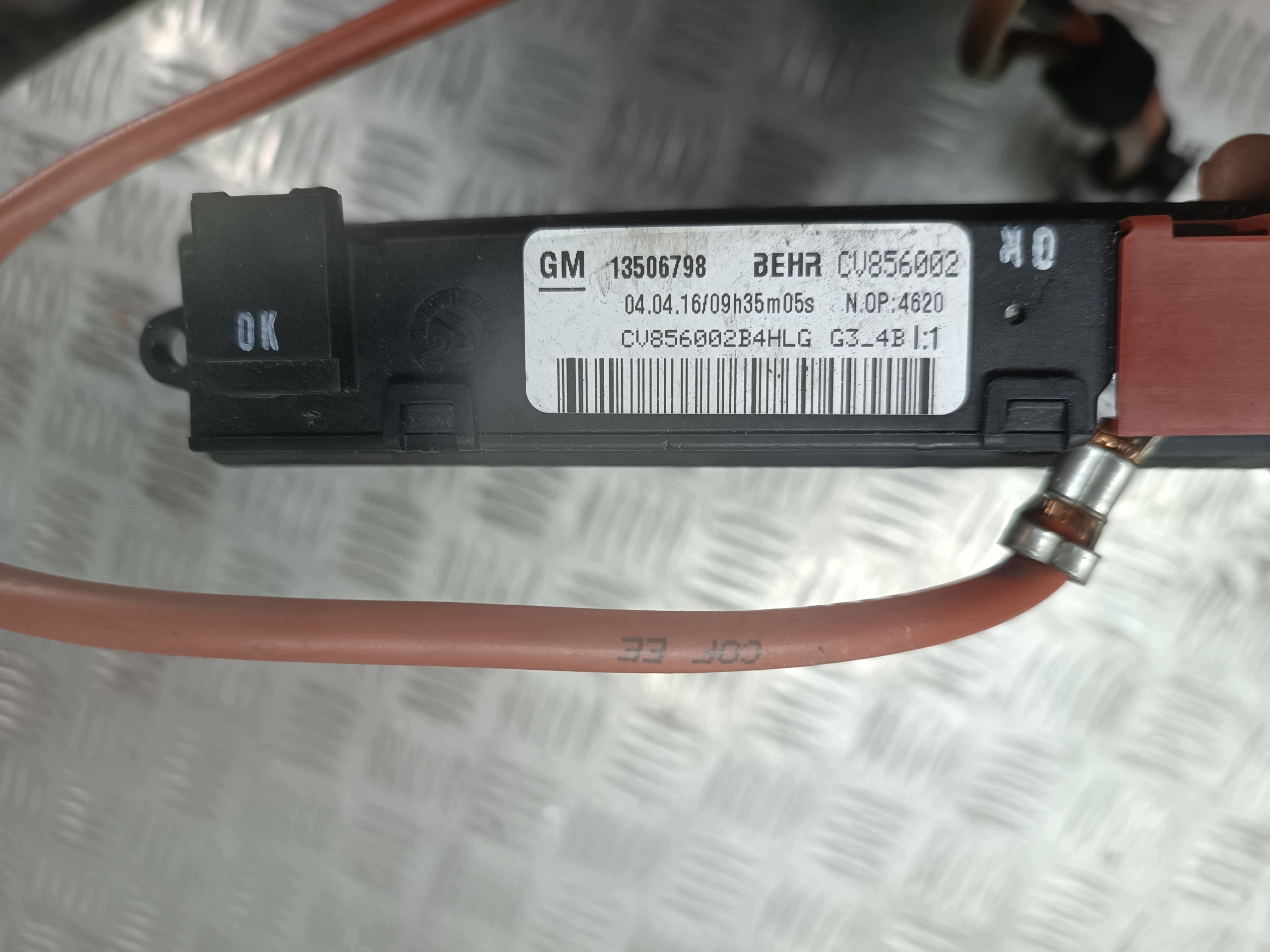 heater electrical 13506798 OPEL ASTRA K V ZAFIRA