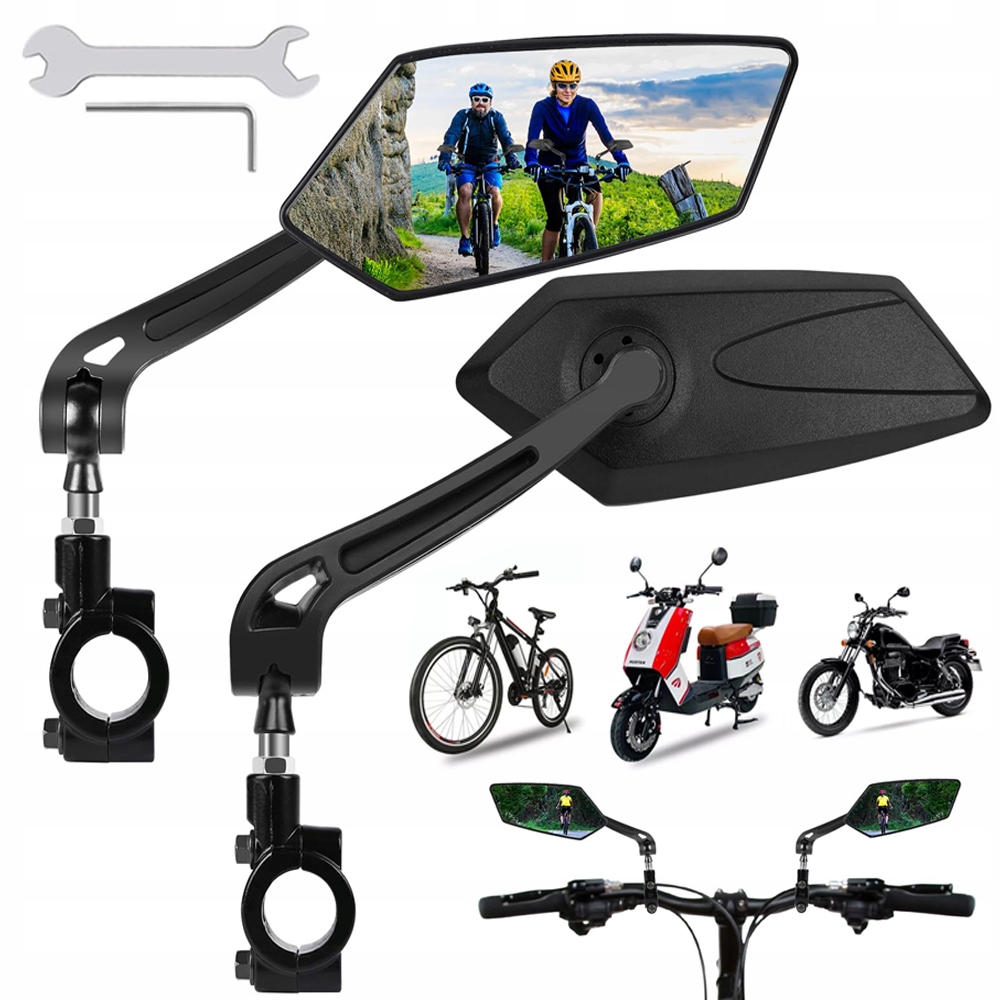 Lusterko Rowerowe Wysokiej Rozdzielczości Lustra Rowerowe 360° Regulowane