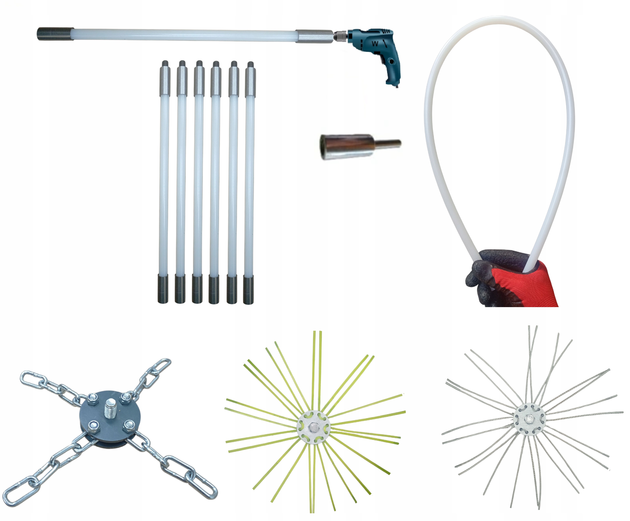 Sada Kefa Na Čistenie Komína Zospodu Na Vŕtačku 6 M Wawak