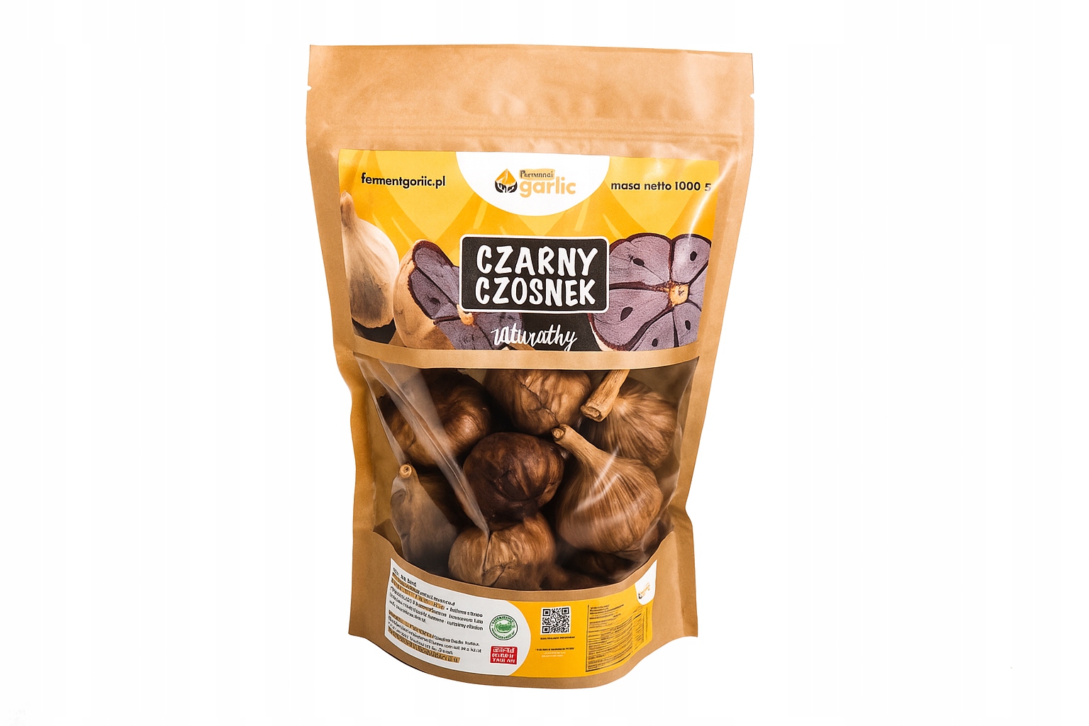 Levně Ferment Garlic – přírodní černý česnek Harnaś hlavičky 1000 g Family Pack