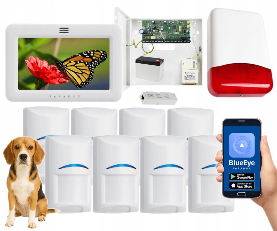 Zestaw Alarmowy Do Domu Mieszkania Paradox 8 Czujek Pet Wifi Aplikacja