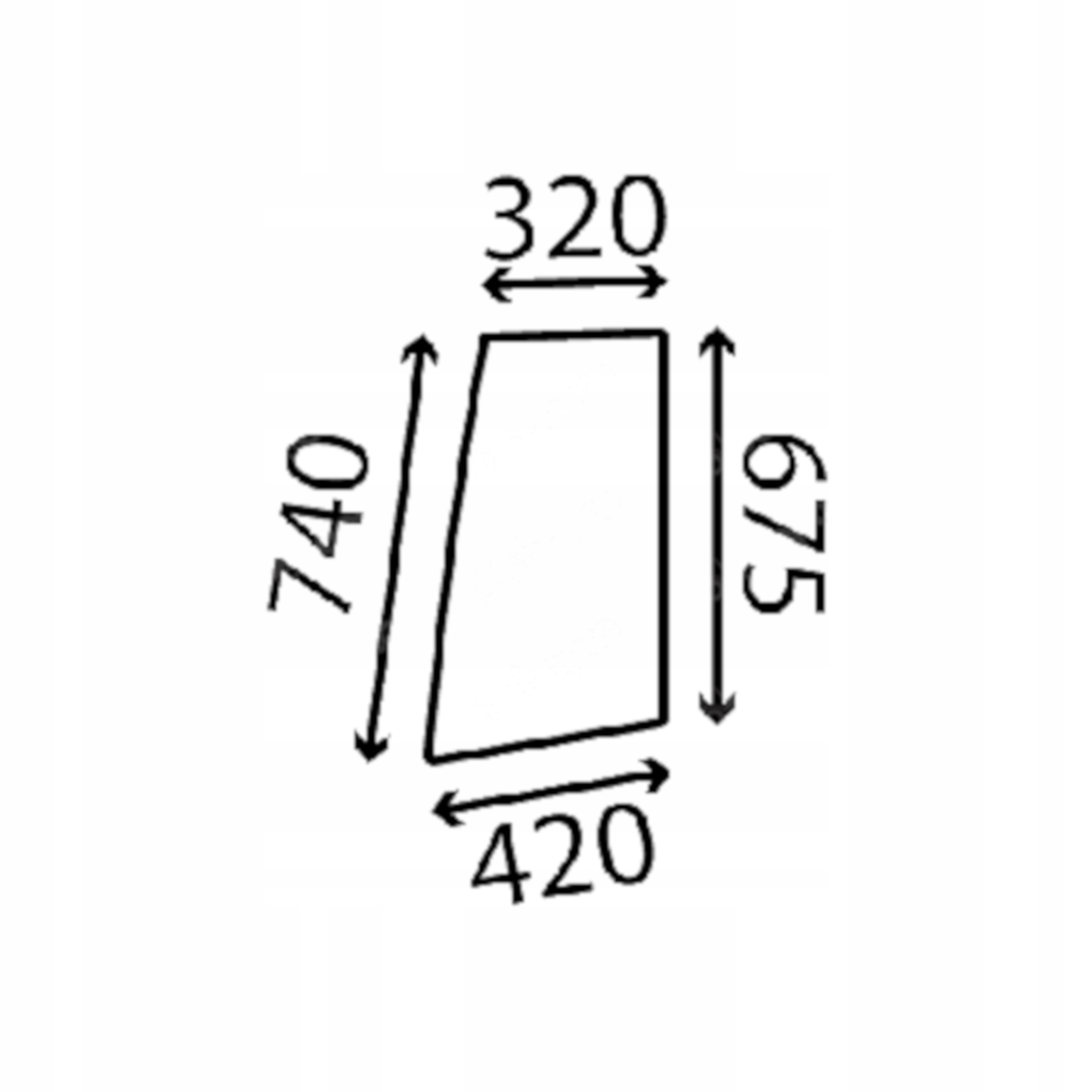 sklo Kubota dveře horní levé RG518-46710 (3670)