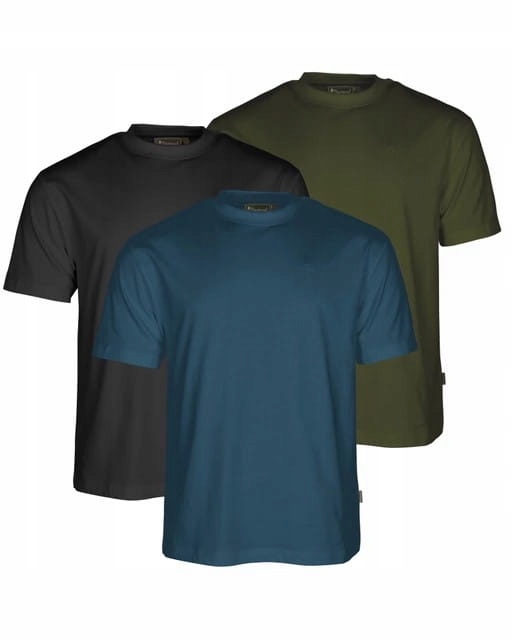 T-Shirt koszulka myśliwska Pinewood 3-Pack 5447 AzurBlue/MossGreen/Black S