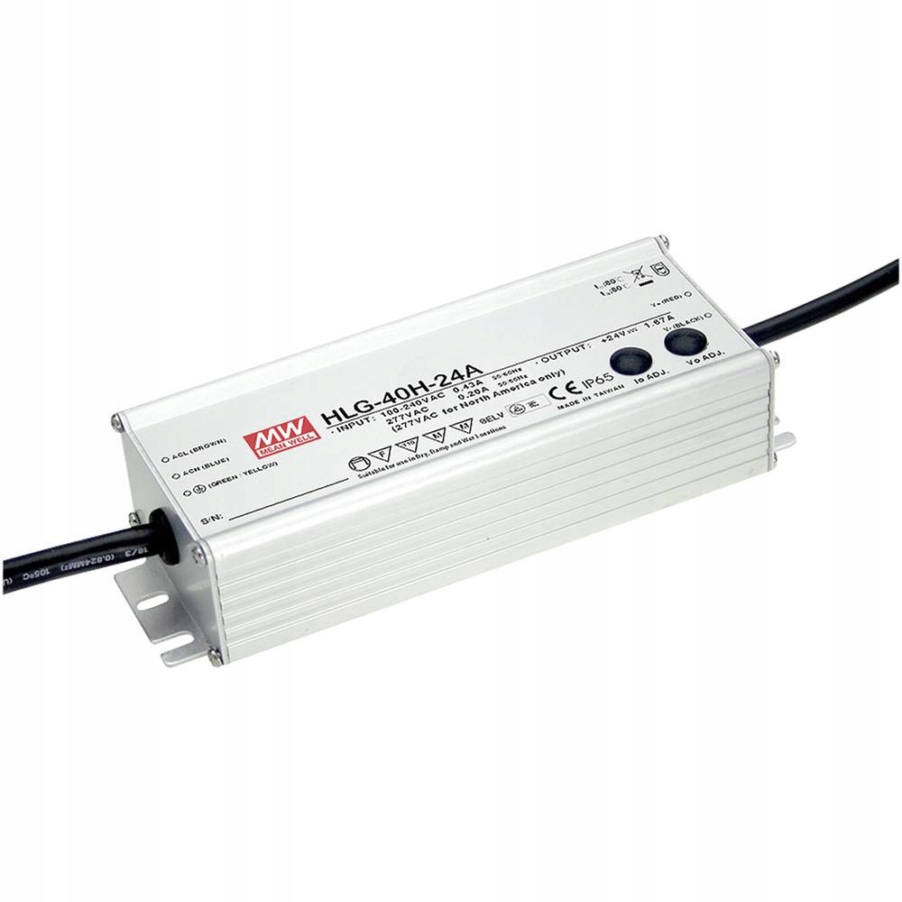 Napájecí zdroj Mean Well HLG-40H-24A pro Led osvětlení 40W 24V 1,67A s Pfc, nastavitelný