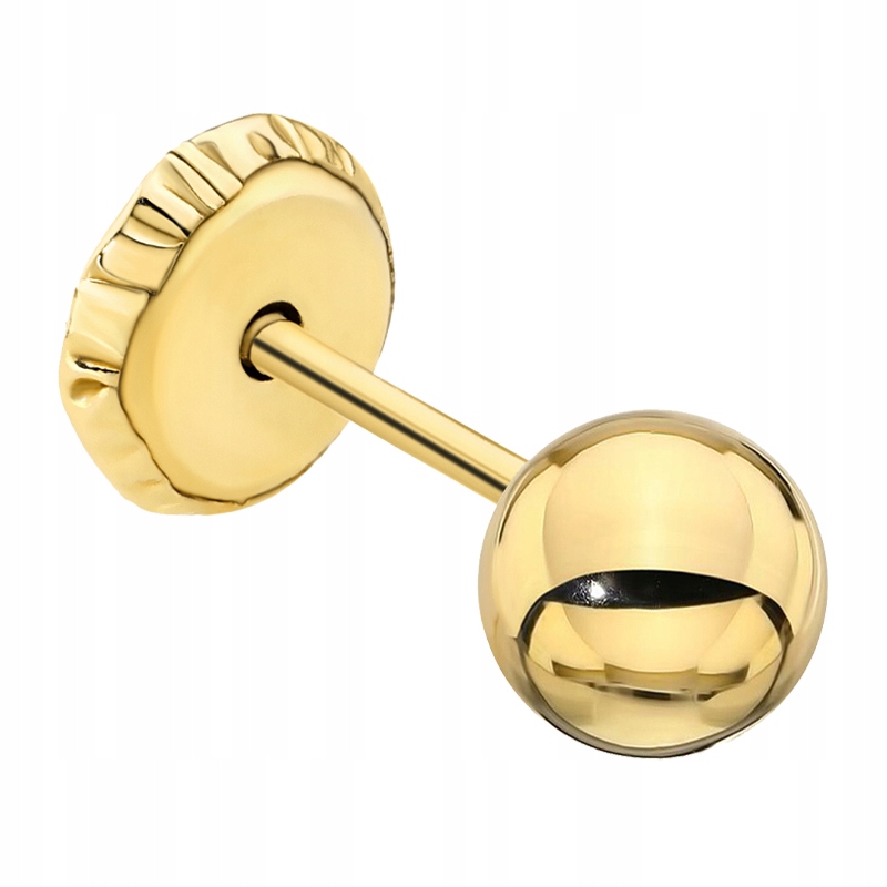 Zlatá Náušnice Dámská pr. 585 Kulička 5mm Šroubovací tyčinka 14k