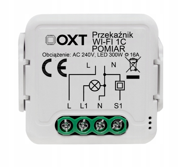 

Mini Sterownik 1 kanałowy z pomiarem WiFi Tuya