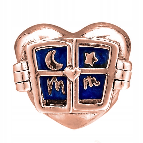 Přívěsek Srdce Okno Hvězdy Noc zlatá stříbro