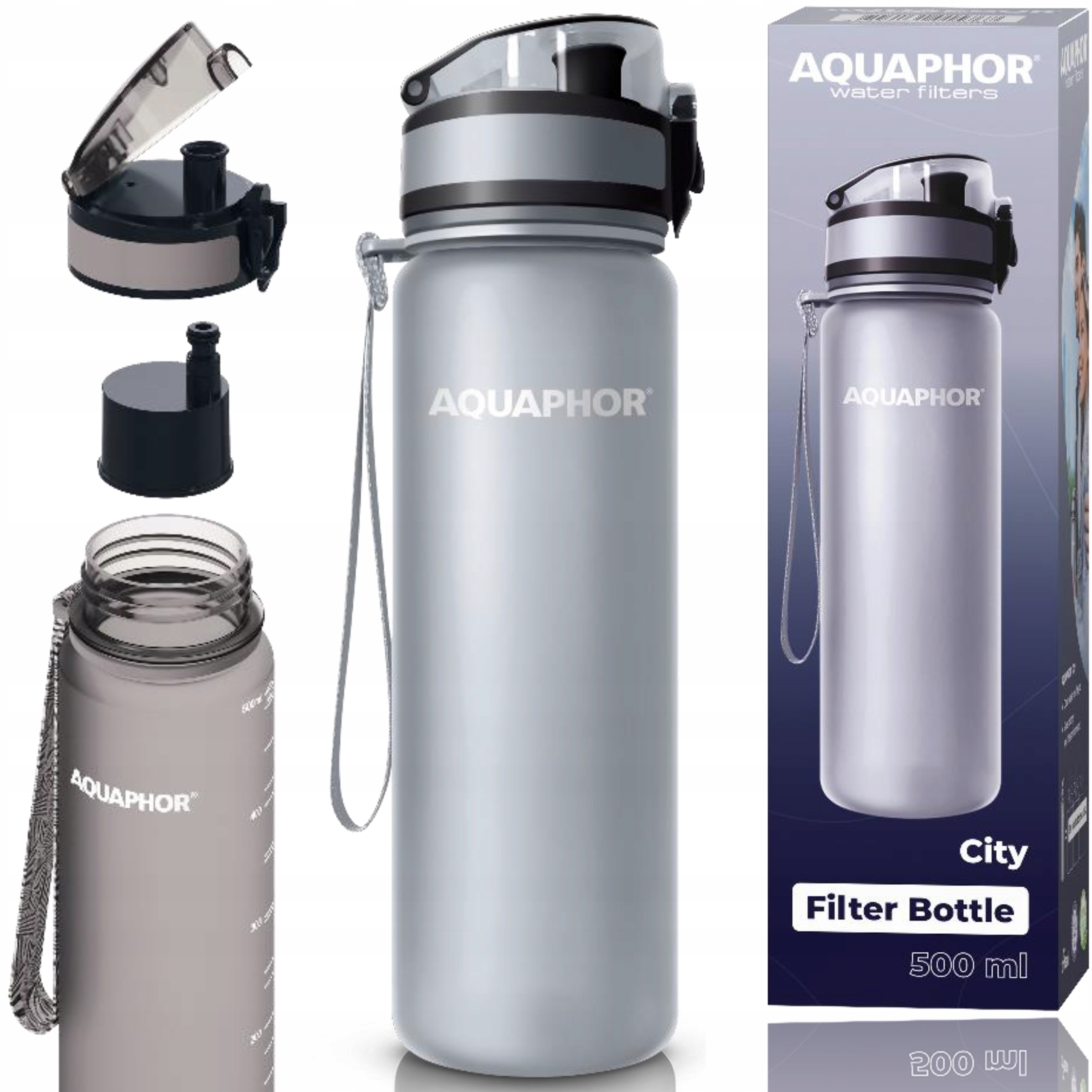 

Butelka filtrująca Aquaphor City szara 0,5 l