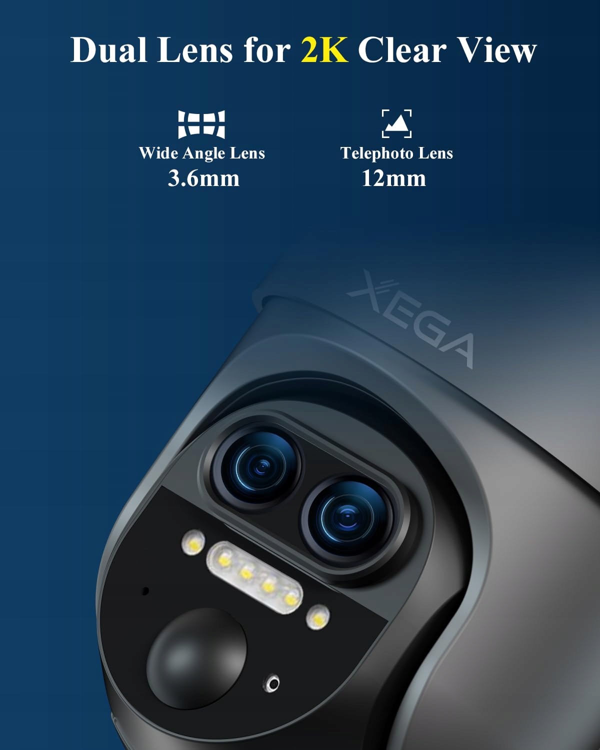 XEGA Kamera Zewnętrzna 4G LTE 12X Zoom Hybrydowy 2K PTZ Dual-Lens Solarna — miniatura 6