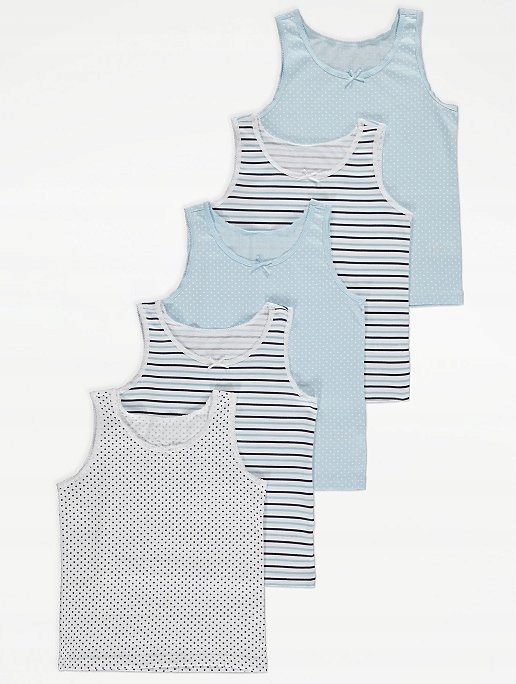 

George 5 pak koszulek z kokardką strip blue 86-92