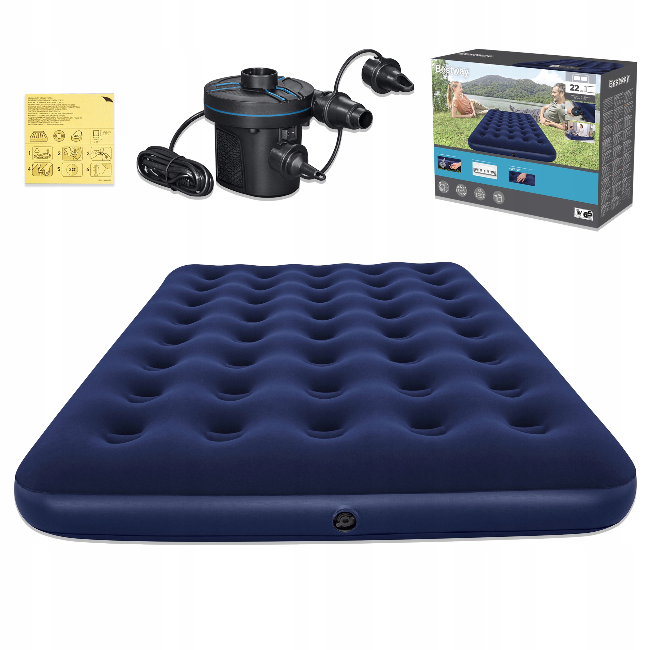 Matrace Nafukovací Dvoulůžková S Pumpičkou 191x137x22 CM Matrix Bestway 67287