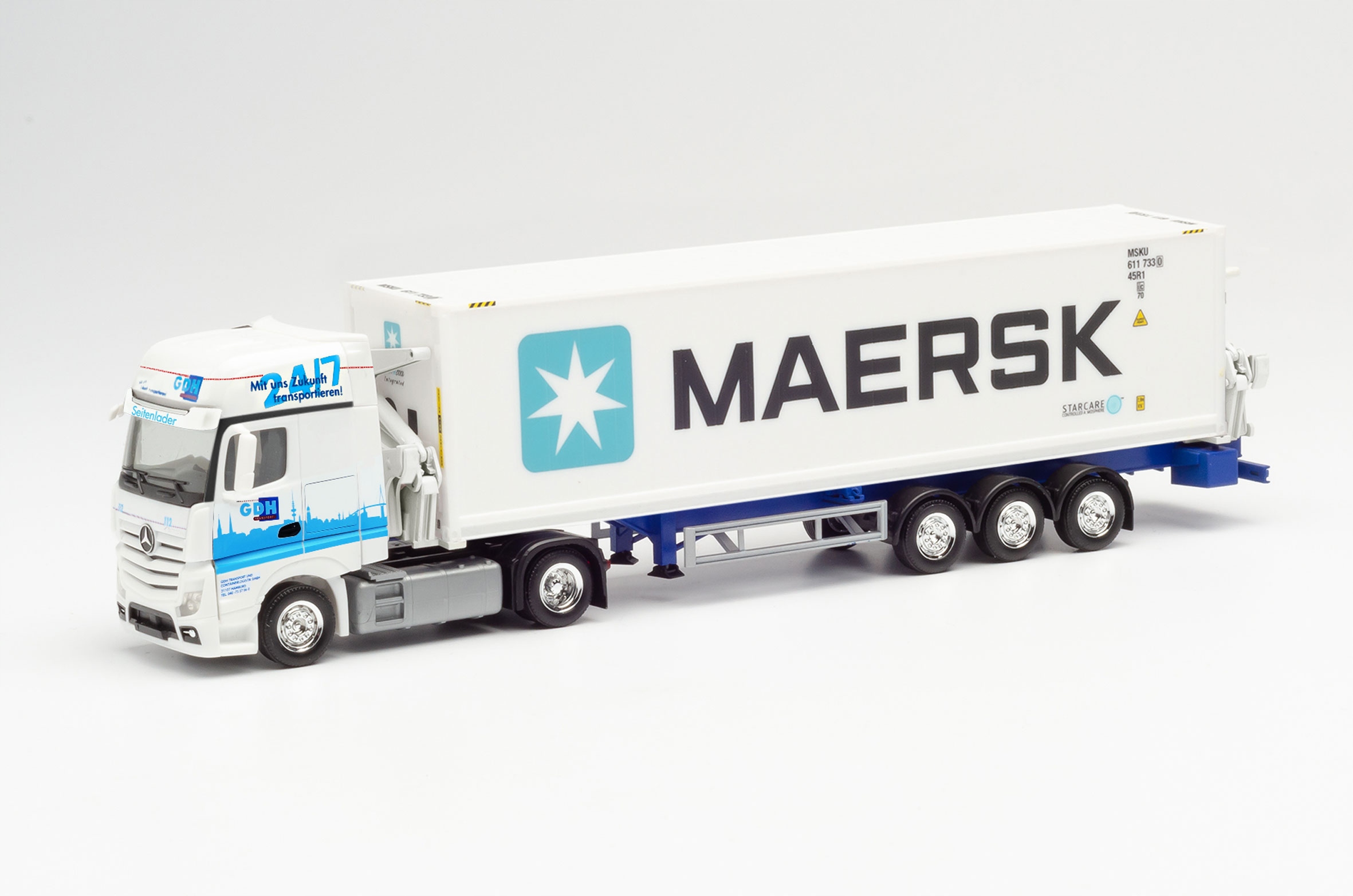 Herpa 313384 MercedesActros Dh Maersk sedlová
