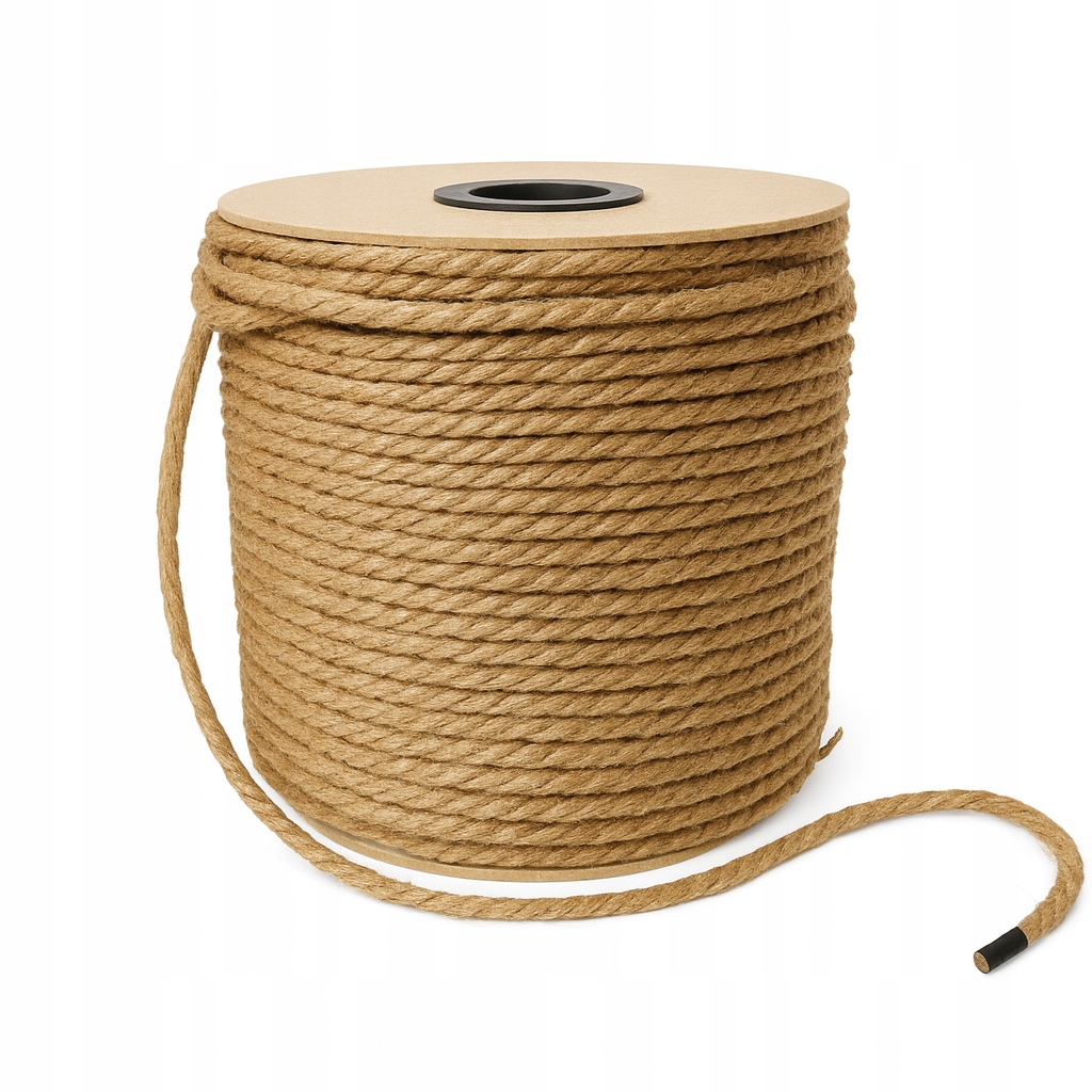 Přírodní Jutové Lano Kroucené 8mm 100M Polský Výrobce 100% Přírodní Bez Zápachu