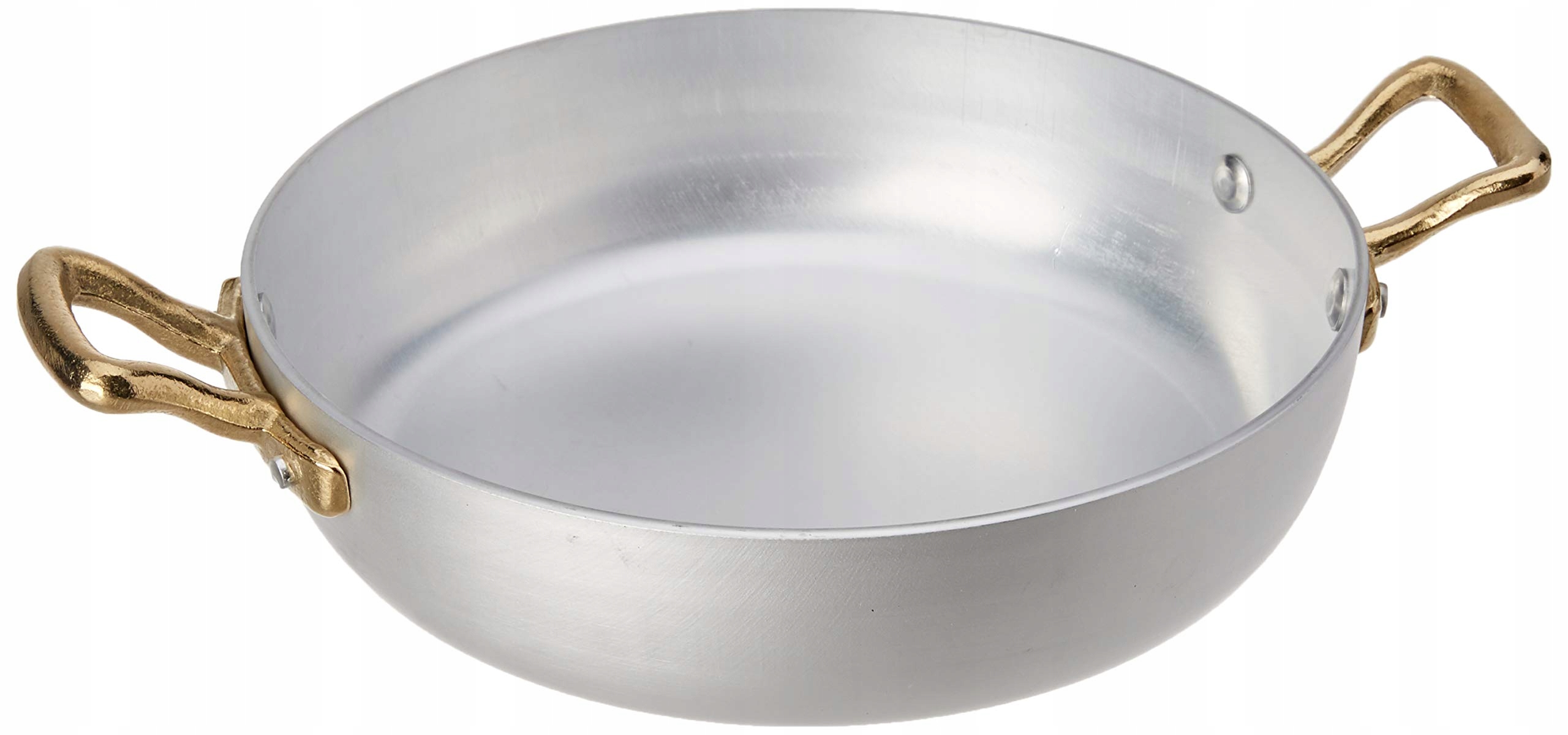Pentole Agnelli Radiant Wok met platte bodem van aluminium, met roestvrijstalen handgreep, zilverkleurig, 32 cm, zilverkleurig
