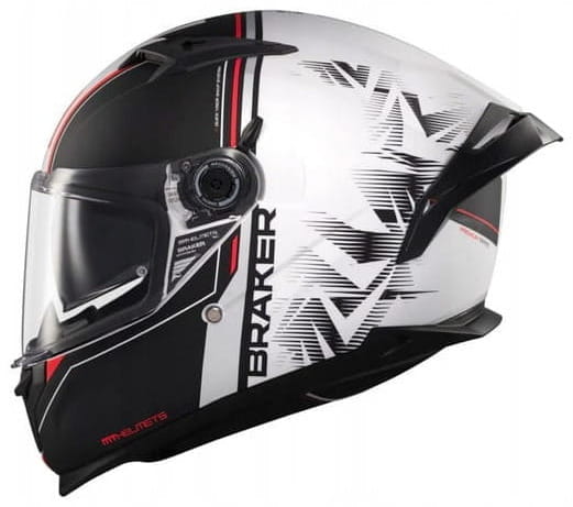Mt Helmets Braker Sv Charm A1 Black White Matt Integrálna Motocyklová Prilba