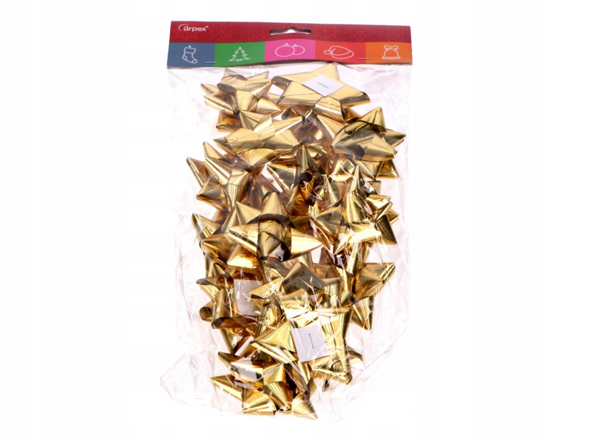 

Kokardki samoprzylepne rozetki 16 sztuk złote