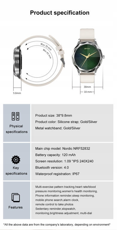 SMARTWATCH UNISEX PACIFIC 27-1 - CIŚNIENIOMIERZ (sy022a) Transmisja danych brak