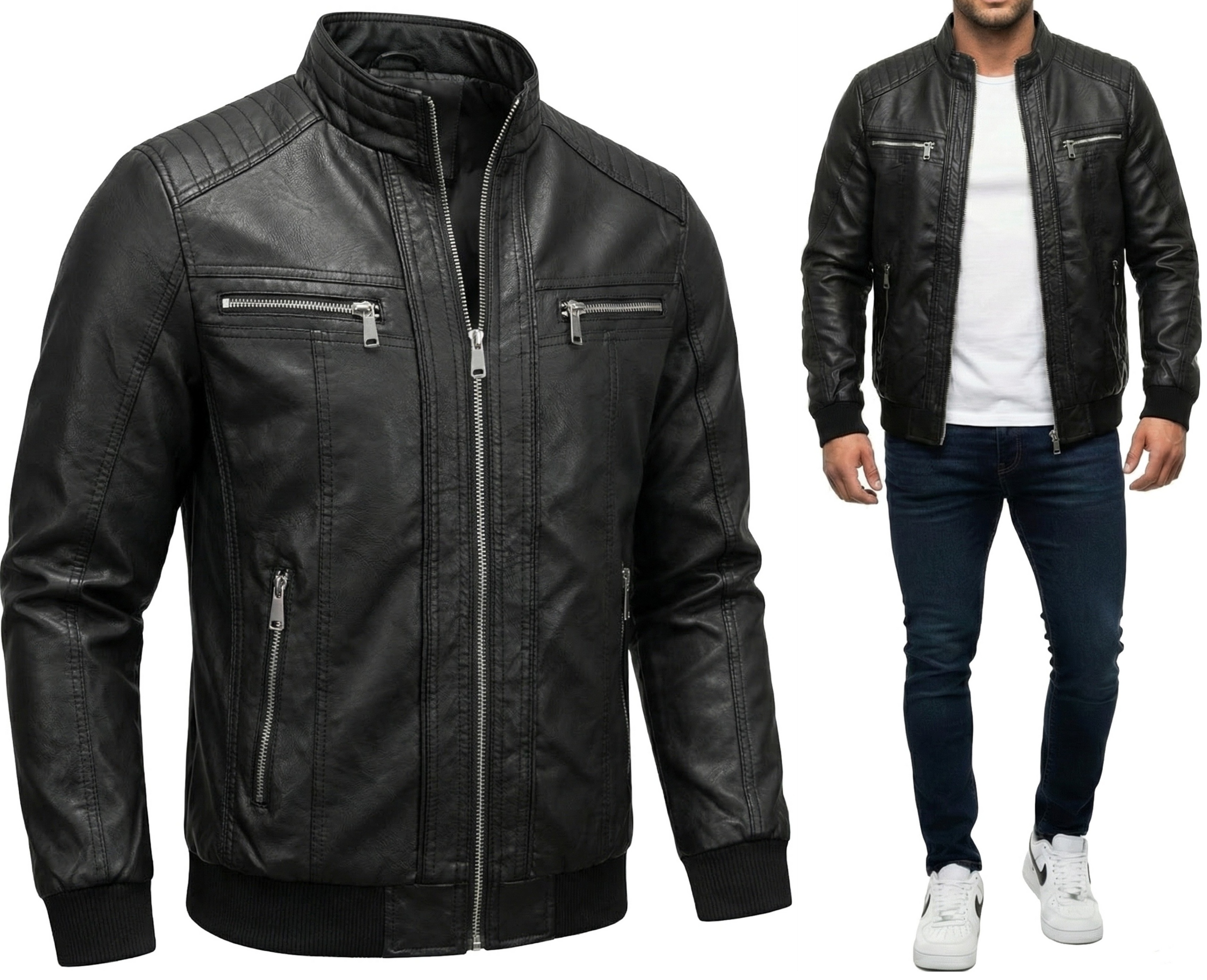 Kožená Pánská Kožená Bunda