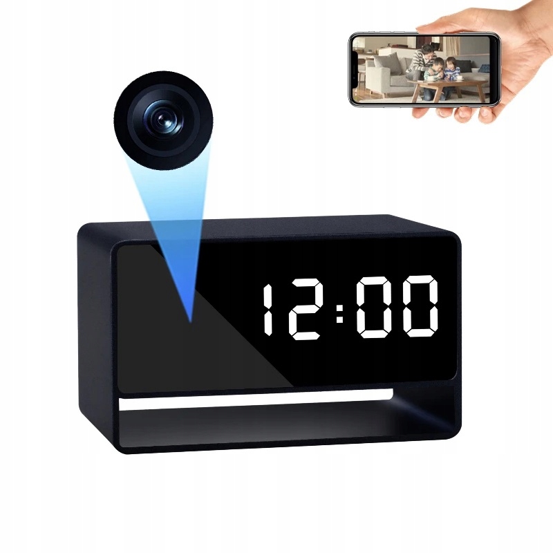 Hodiny So Skrytou Mini Špionážnou Kamerou, Budík Full Hd Wifi