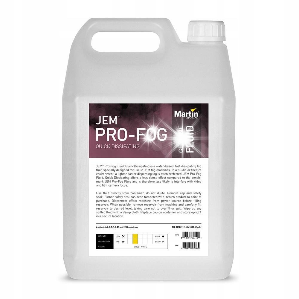 Быстродействующая дымовая жидкость Martin Pro Fog Quick Dissipating 5L