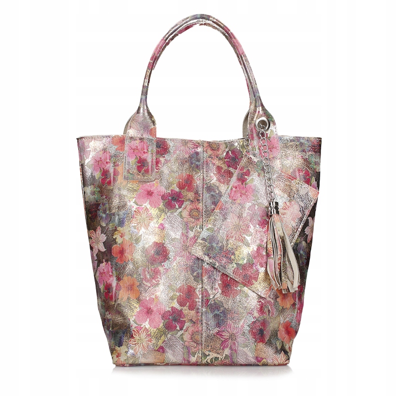 Dámská nákupní taška Velurová S Potiskem s květinami, prostorná, stylová 1101