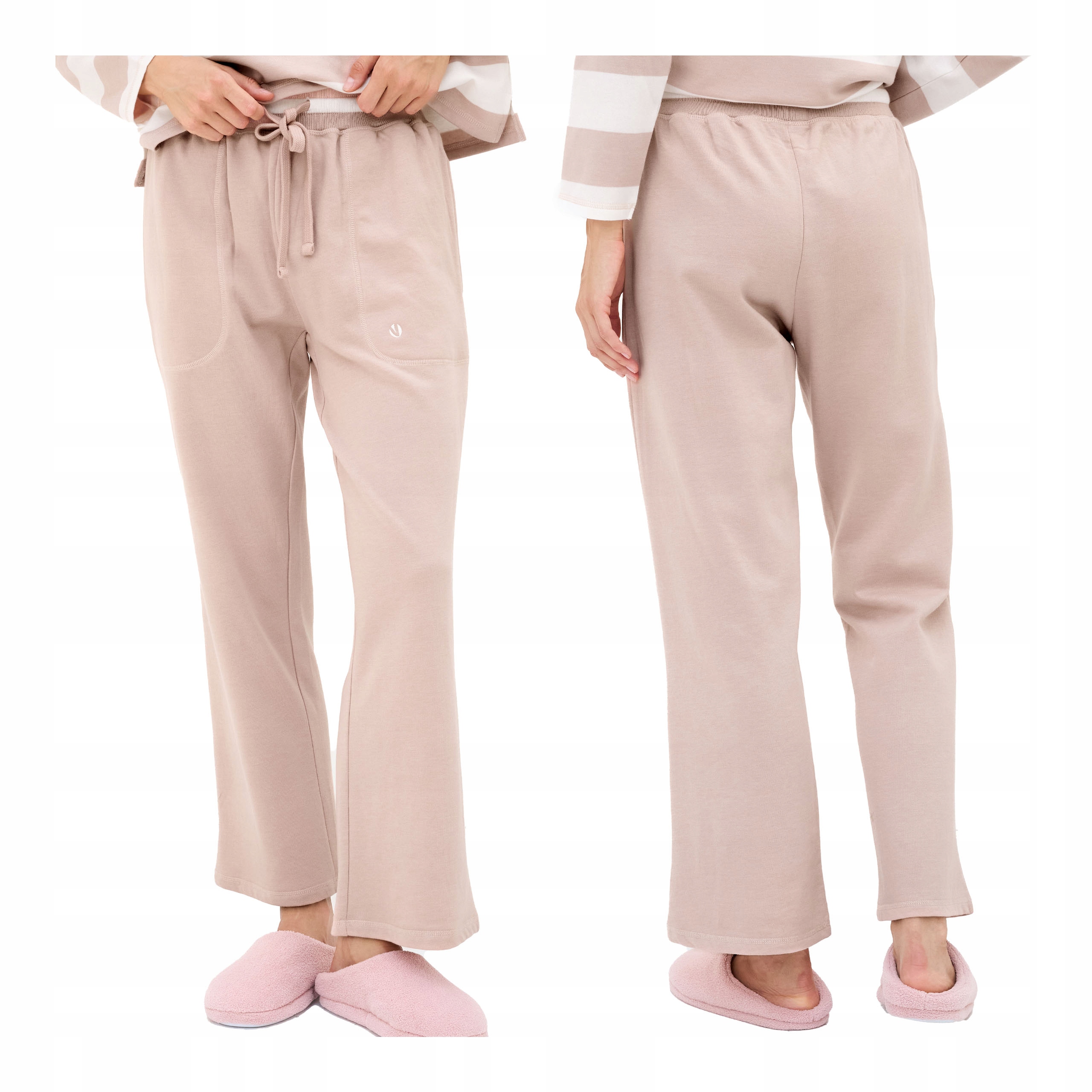 Dámské teplákové kalhoty s širokými nohavicemi, bavlněné, na gumičce Naviale, velikost XL