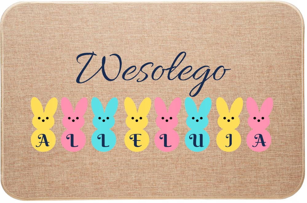 Lněná rohožka na Velikonoce Velikonoční zajíčky Veselého aleluja