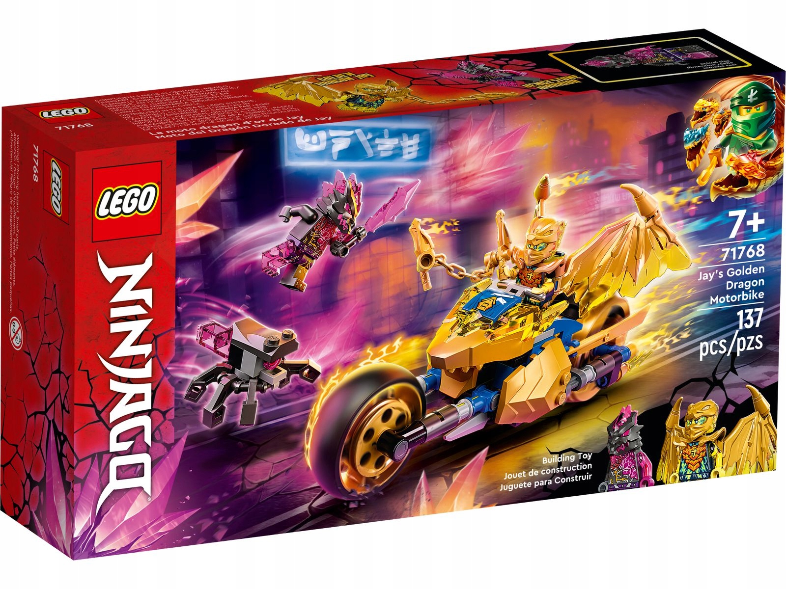 Lego Ninjago 71768 Złoty smoczy motocykl Jaya Złoty Motocykl Ninjago Nowe