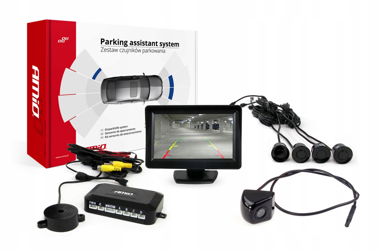 Sada parkovacích senzorov TFT01 4,3" s kamerou HD-310 4, senzory čierne