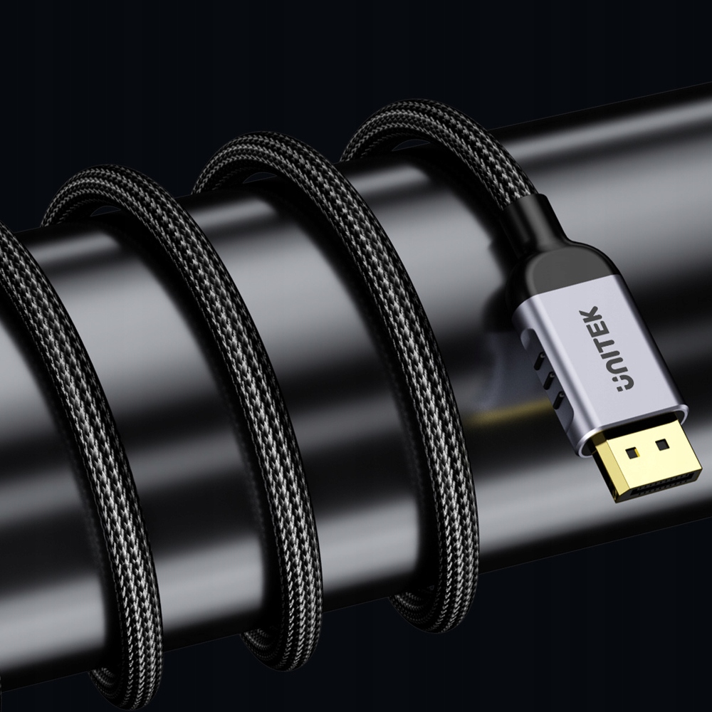 Kabel Przewód DisplayPort 2.1 8K@120Hz 3m HDR 80Gbps Unitek C1626GY01-3M Model C1626GY01-3M