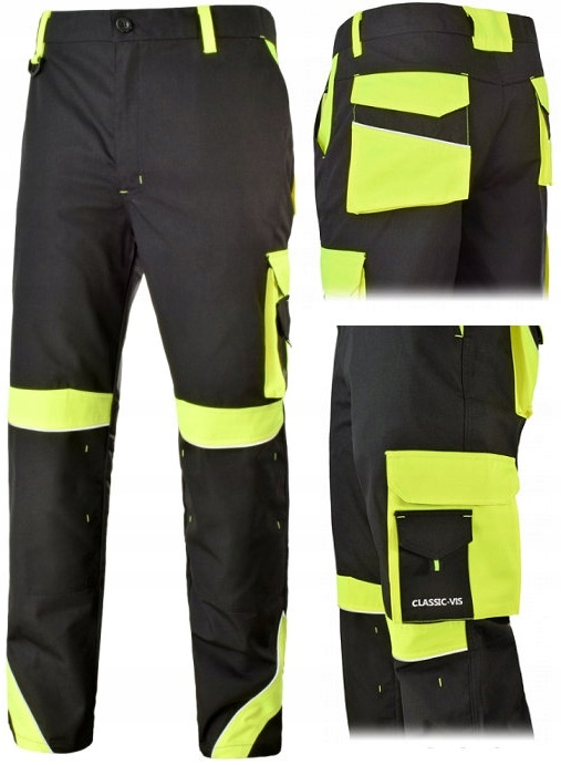 

Odblaskowe Spodnie Robocze ochronne do Pasa męskie