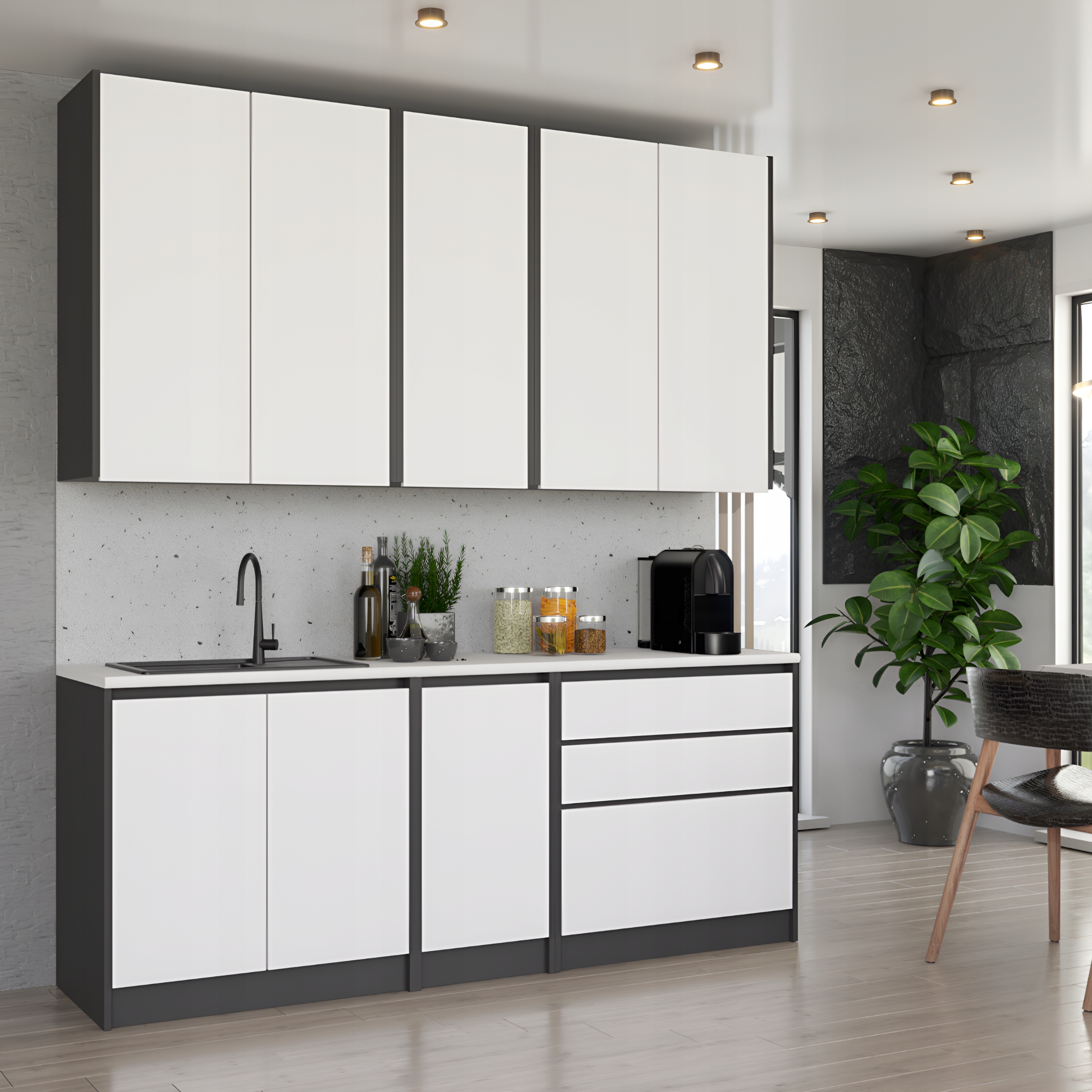 Zestaw mebli kuchennych Meble kuchenne Kuchnia bezuchwytowa LUX 2,0m KOLORY EAN (GTIN) 0609540821627