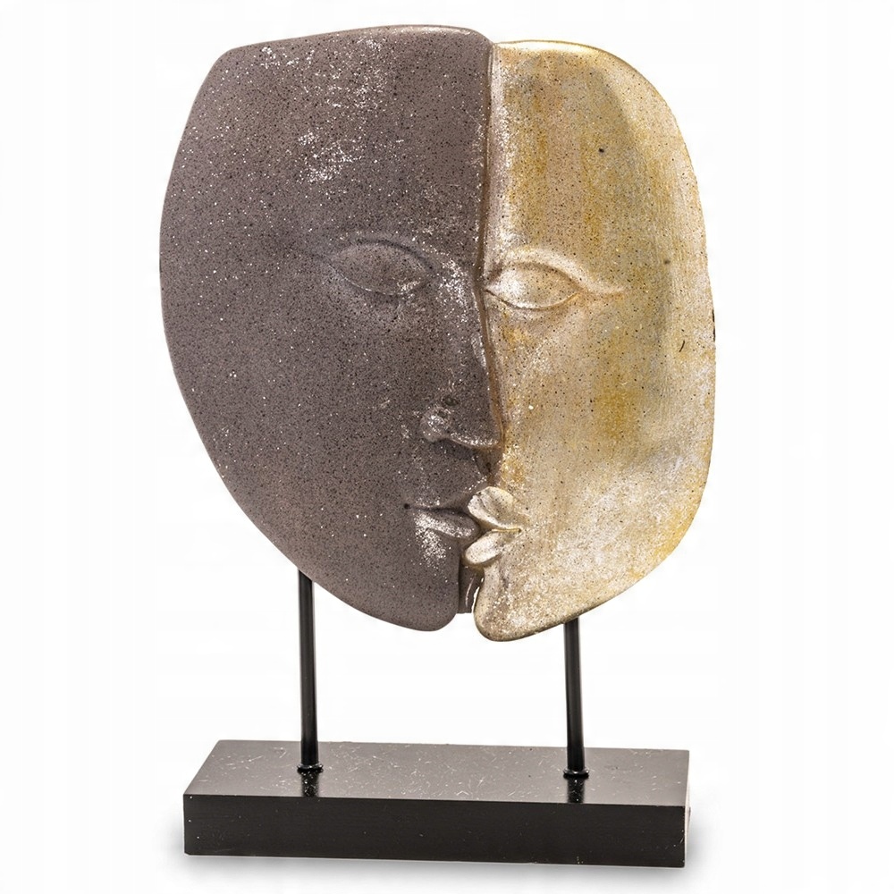 

Figurka Czarna Złota Kobieta Mężczyzna 34cm Twarze