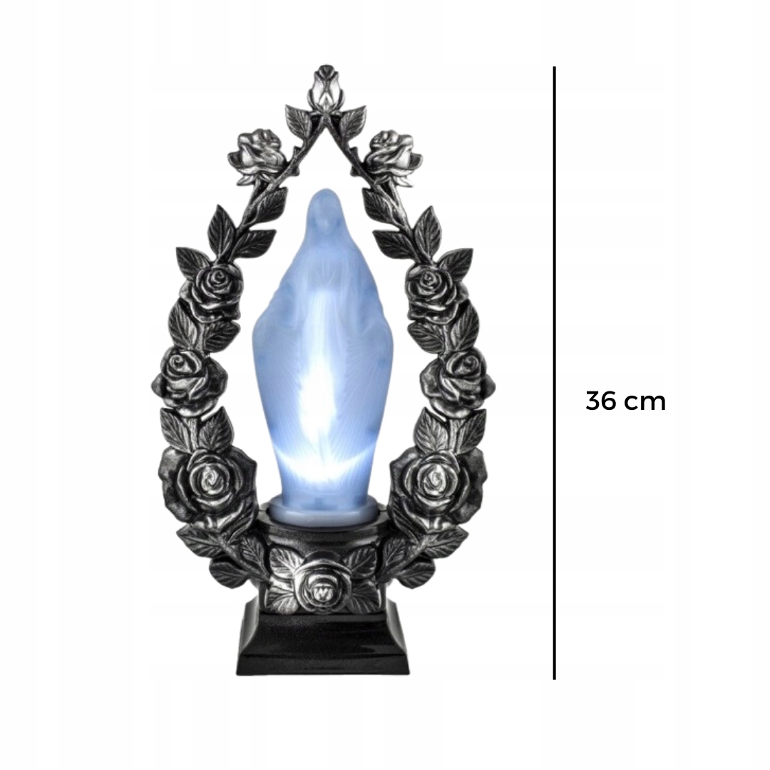 DUŻY ZNICZ MARYJA NA GRÓB RODZICÓW TATY MAMY MATKA BOSKA 36cm + BATERIE Stan opakowania oryginalne