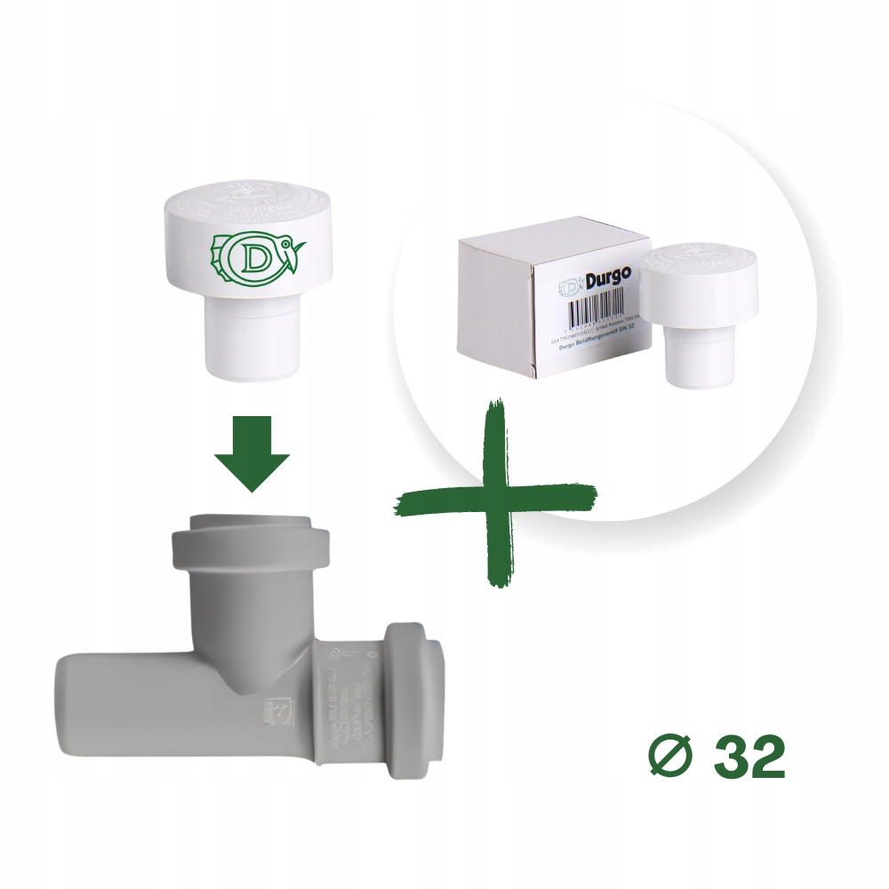 Prevzdušňovač kanalizácie Durgo DN32 s odpaliskom, sivý
