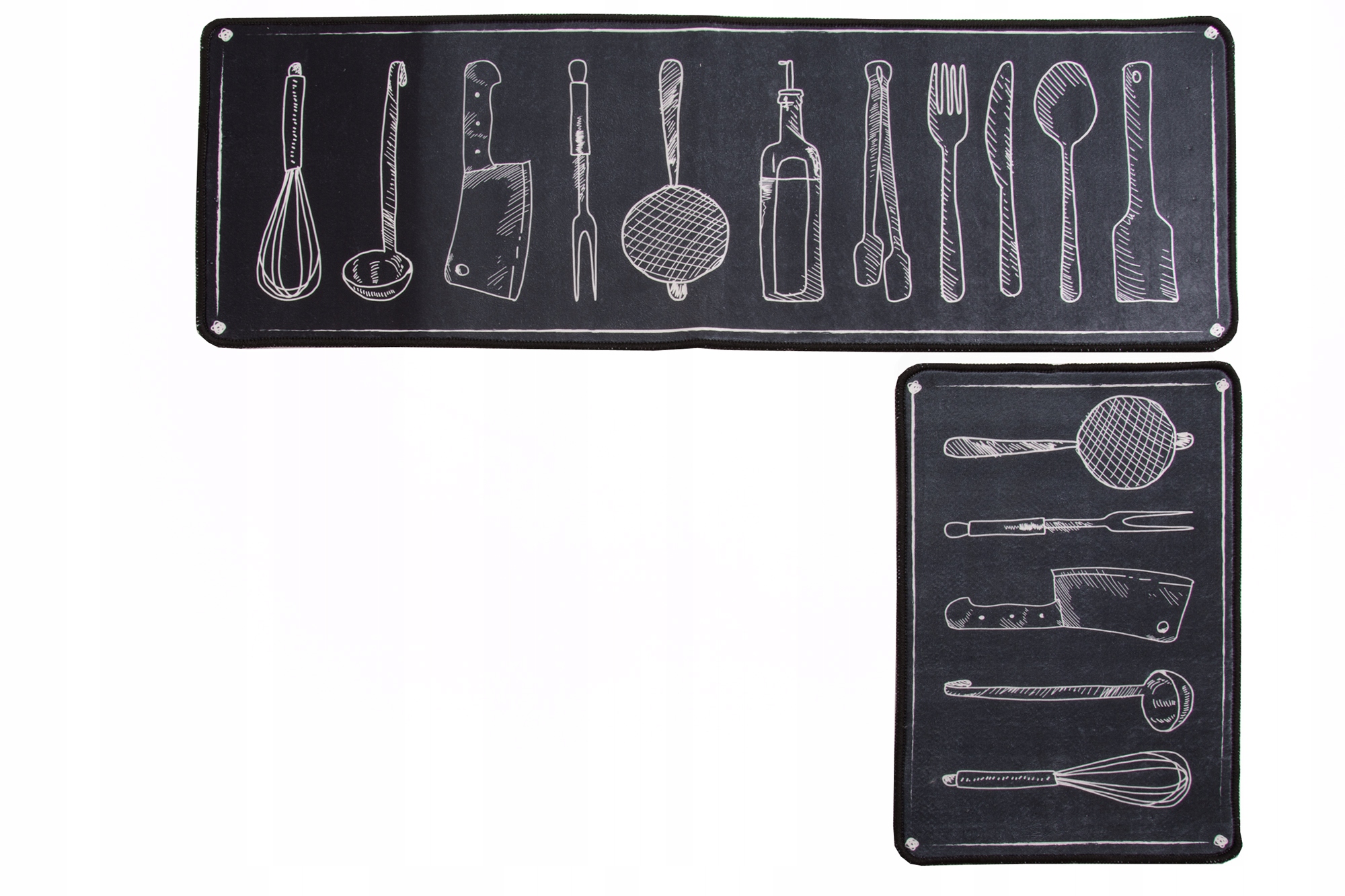 

Dywan do kuchni granatowy przybory kuchenne 2-1745