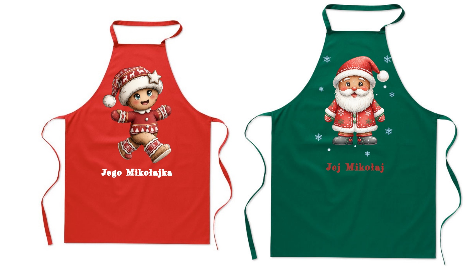 Kuchyňská vánoční zástěra pro páry Její Mikuláš Jeho Mikuláše Módní