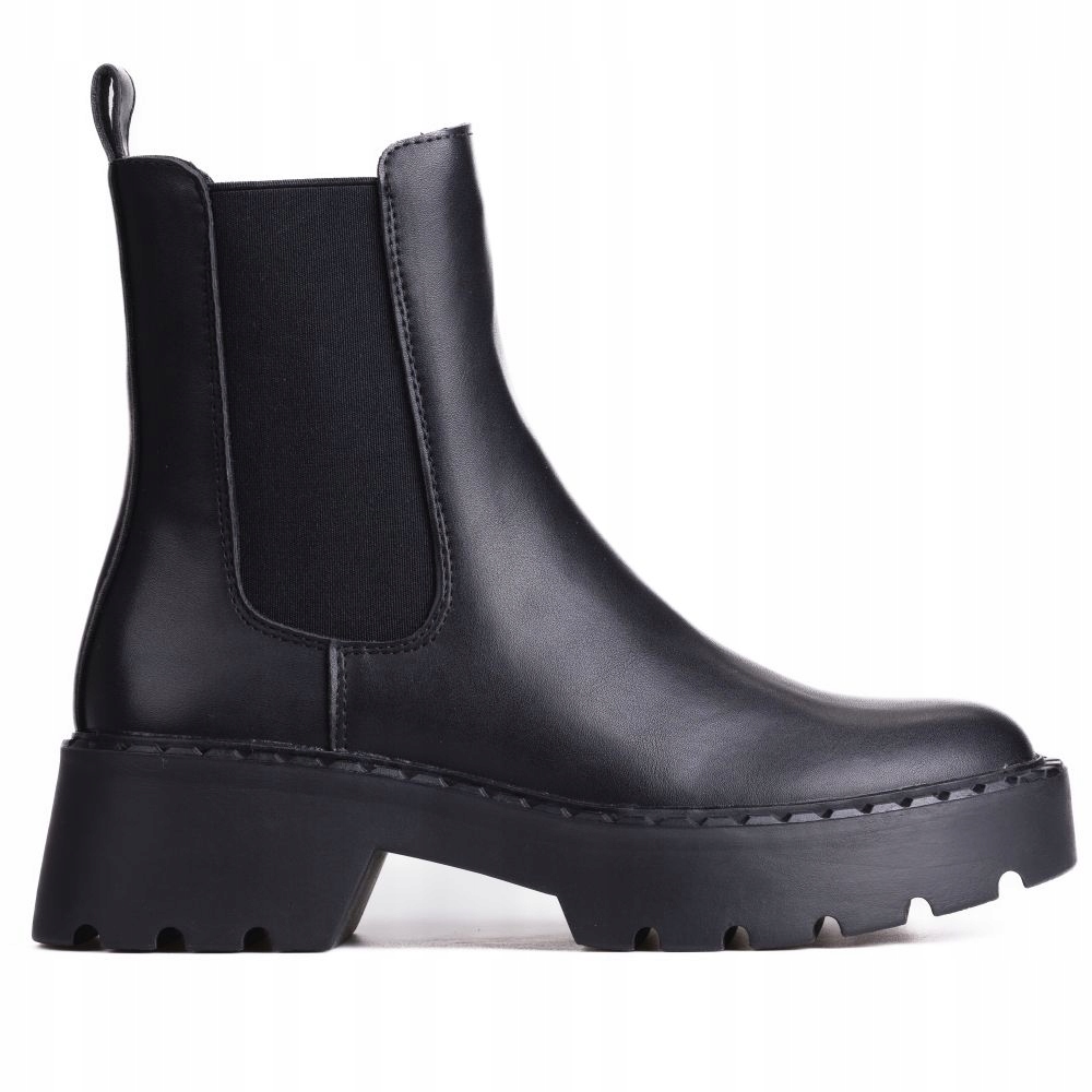 CZARNE BOTKI SZTYBLETY NA PLATFORMIE OCIEPLANE 39 Rozmiar 39