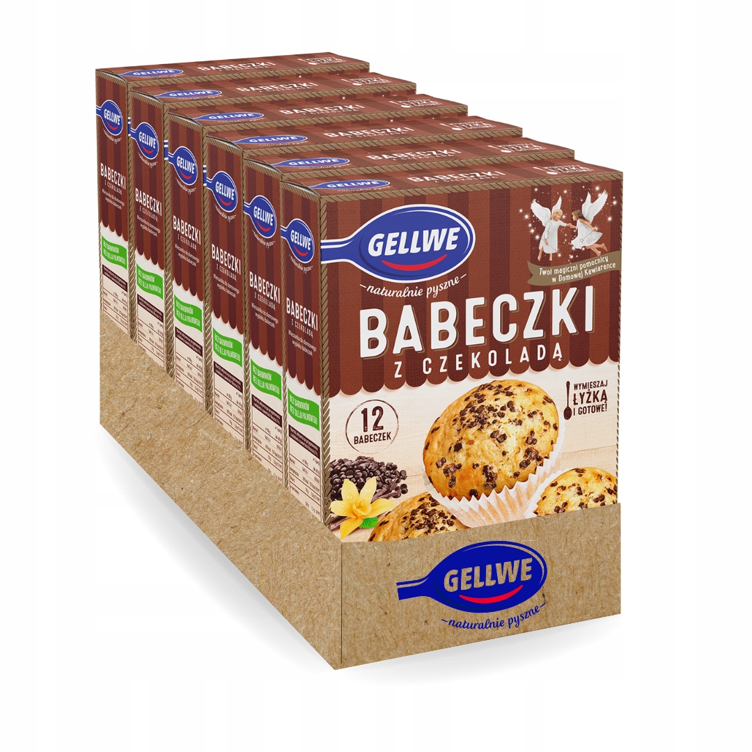 Gellwe Vanilkové muffiny s čokoládou, směs na pečení 290 g x 6 kusů