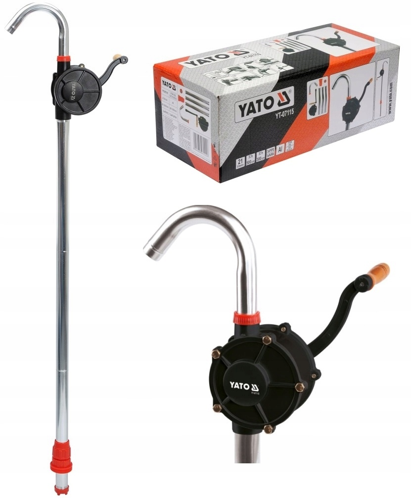 YATO POMPA POMPKA PALIWA OLEJU KORBĘ RĘCZNA ALUMINIOWA 21L/min YT-07115