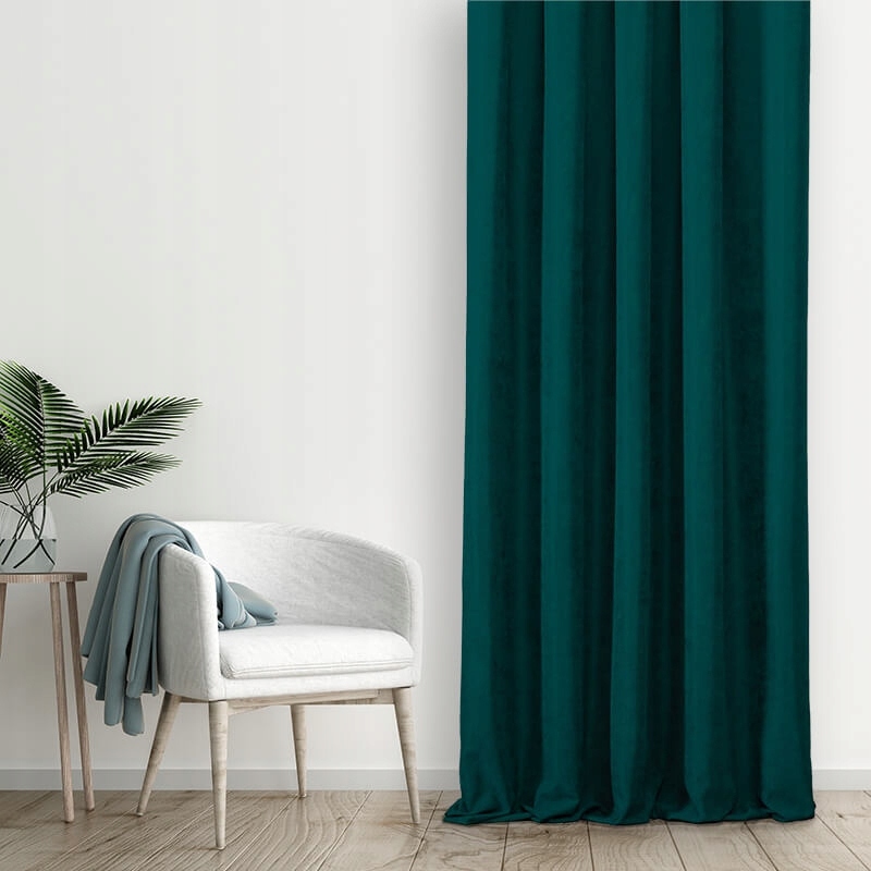 ZASŁONY EFE 300x210 SZMARAGDOWY TAŚMA Na Wymiar Wzór gładki