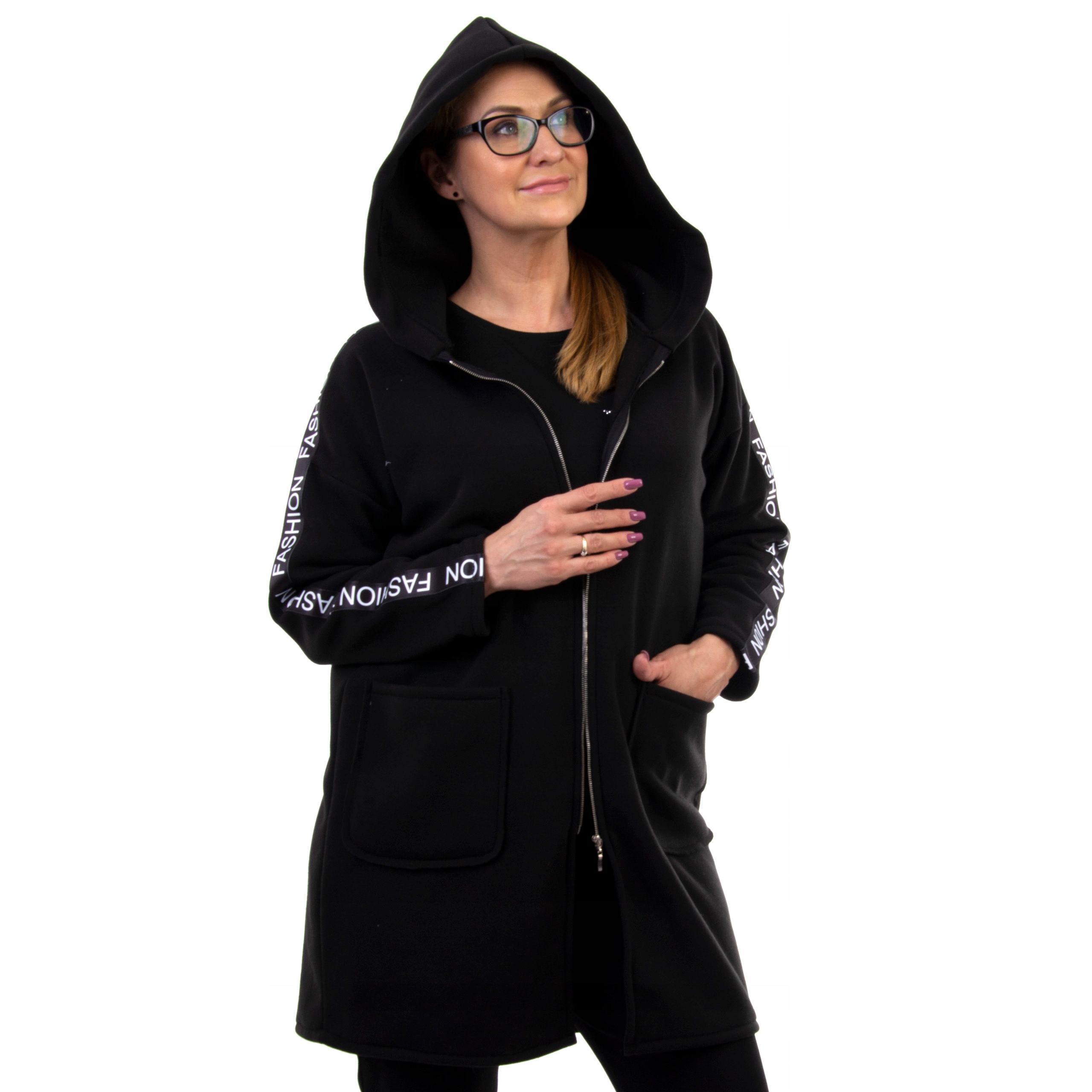 

M159 Bluza z Lampasem I Kapturem Czarna r 42 (XL)