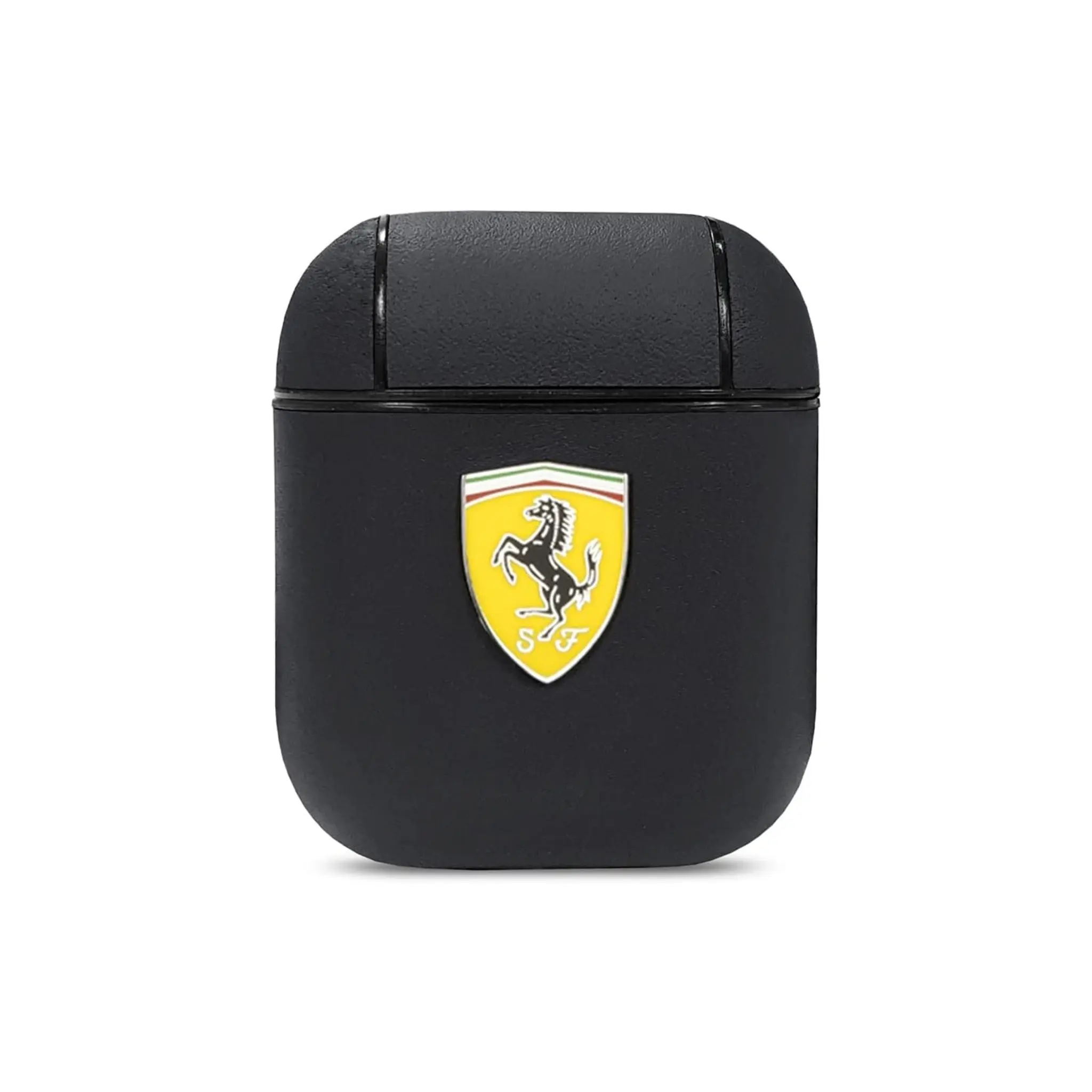Ferrari On Track Etui skórzane, czarne AirPods 1/2 Gen