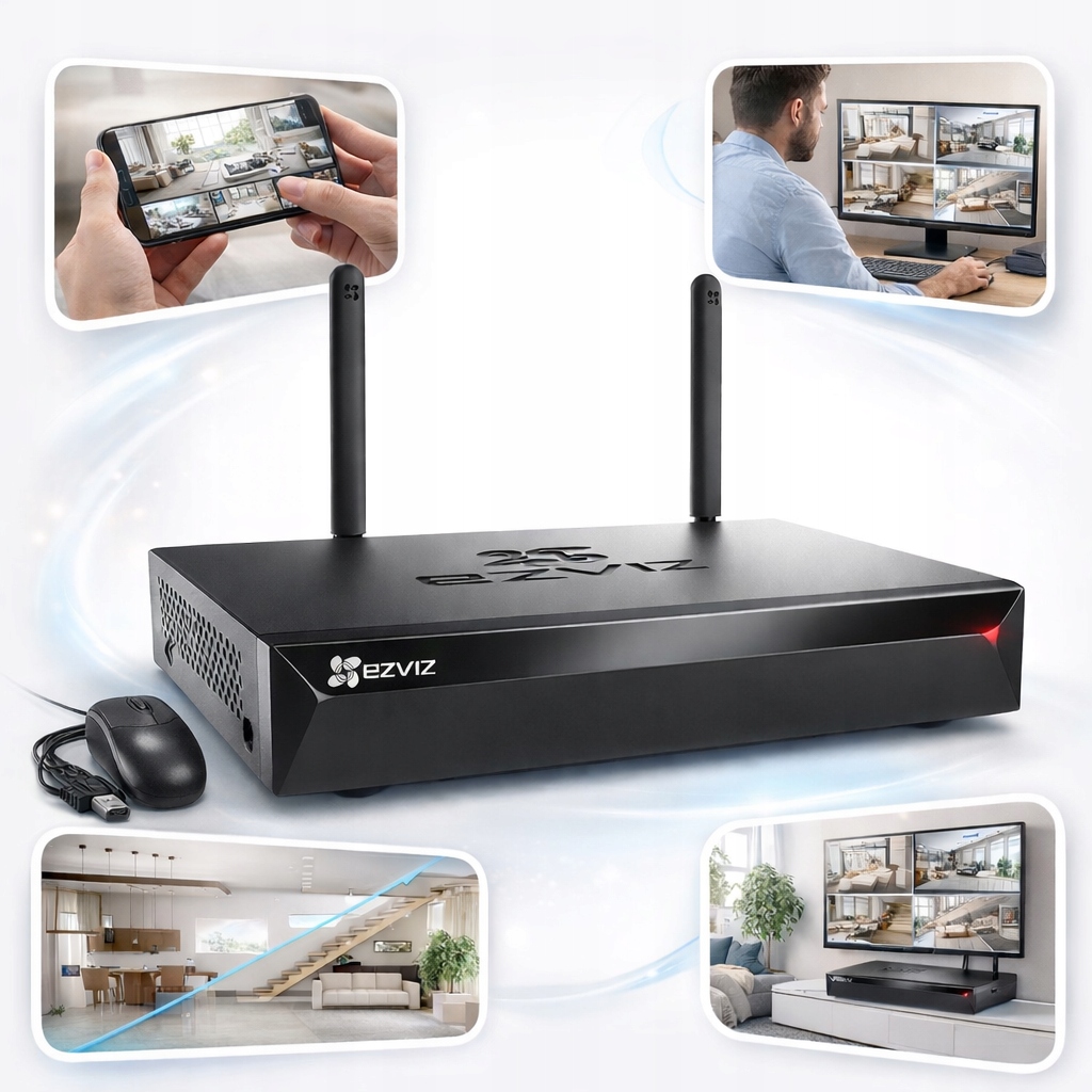 Rejestrator WiFi Do 4 Kamer 5Mpx X5S-4W Aplikacja Podgląd 24/7