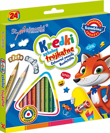 

Kredki Bambino ołówkowe trójkątne 24 kol. szkolne