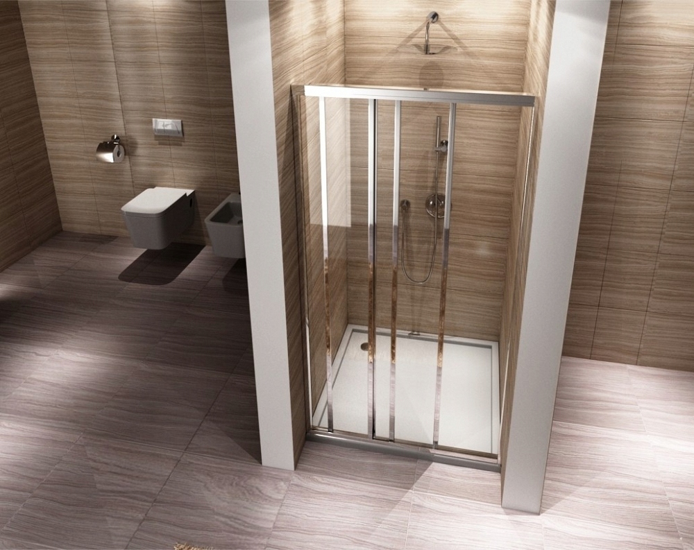 Drzwi Prysznicowe Przesuwne Regulowane do Wnęki Alex Chrom 90 cm Rea Marka Rea