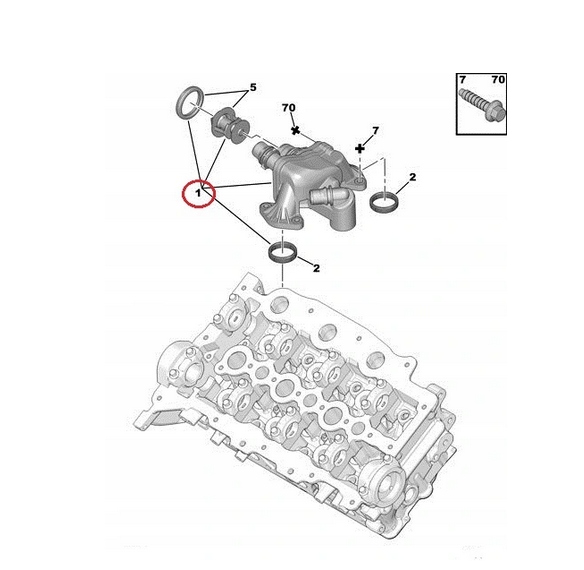 OBUDOWA TERMOSTAT PEUGEOT 407 607 2 7 HDI Part manufacturer Other