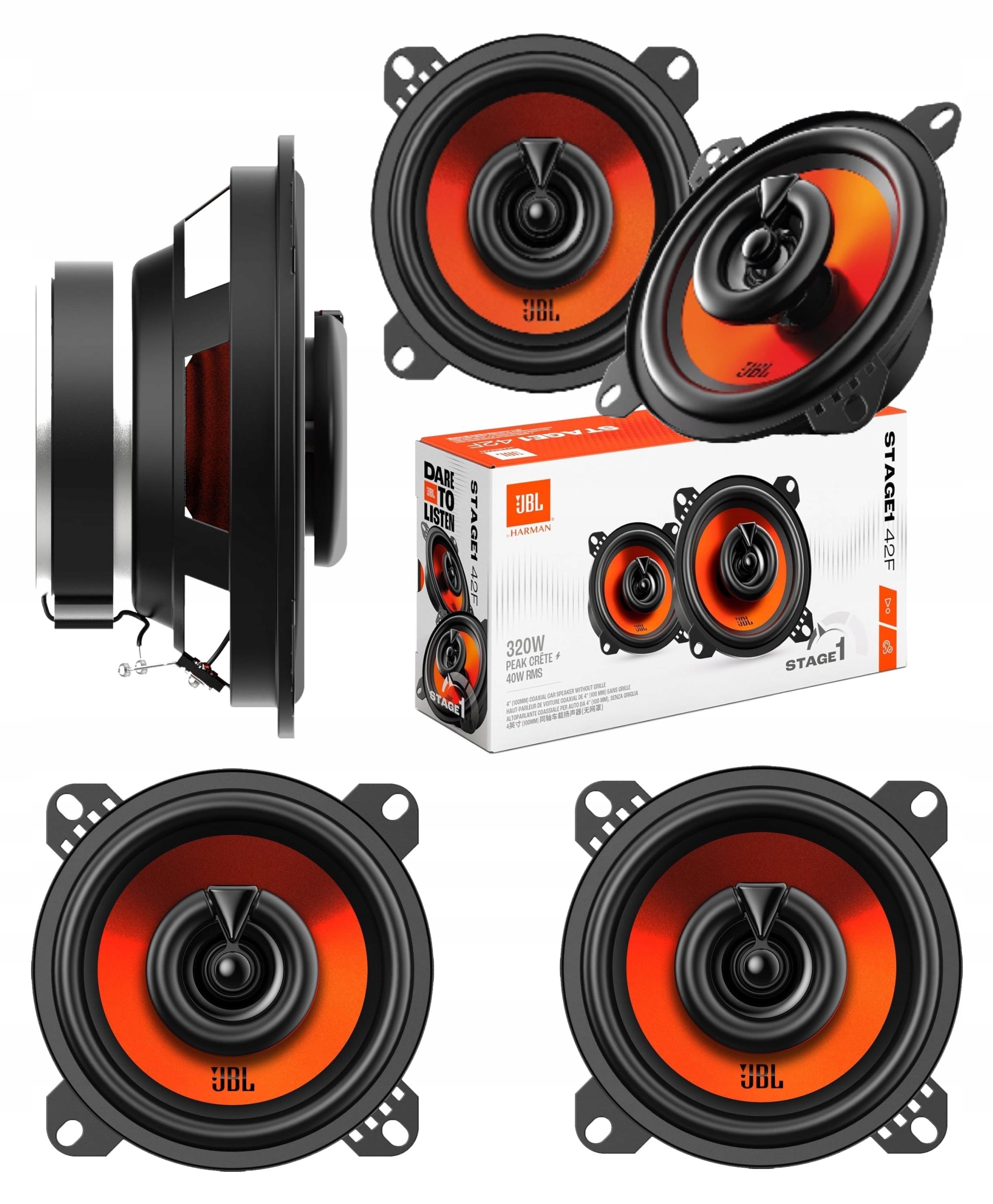 Jbl Stage 1 42F Reproduktory do auta 10 cm 100 mm 2pásmové 320 W 40 W Rms