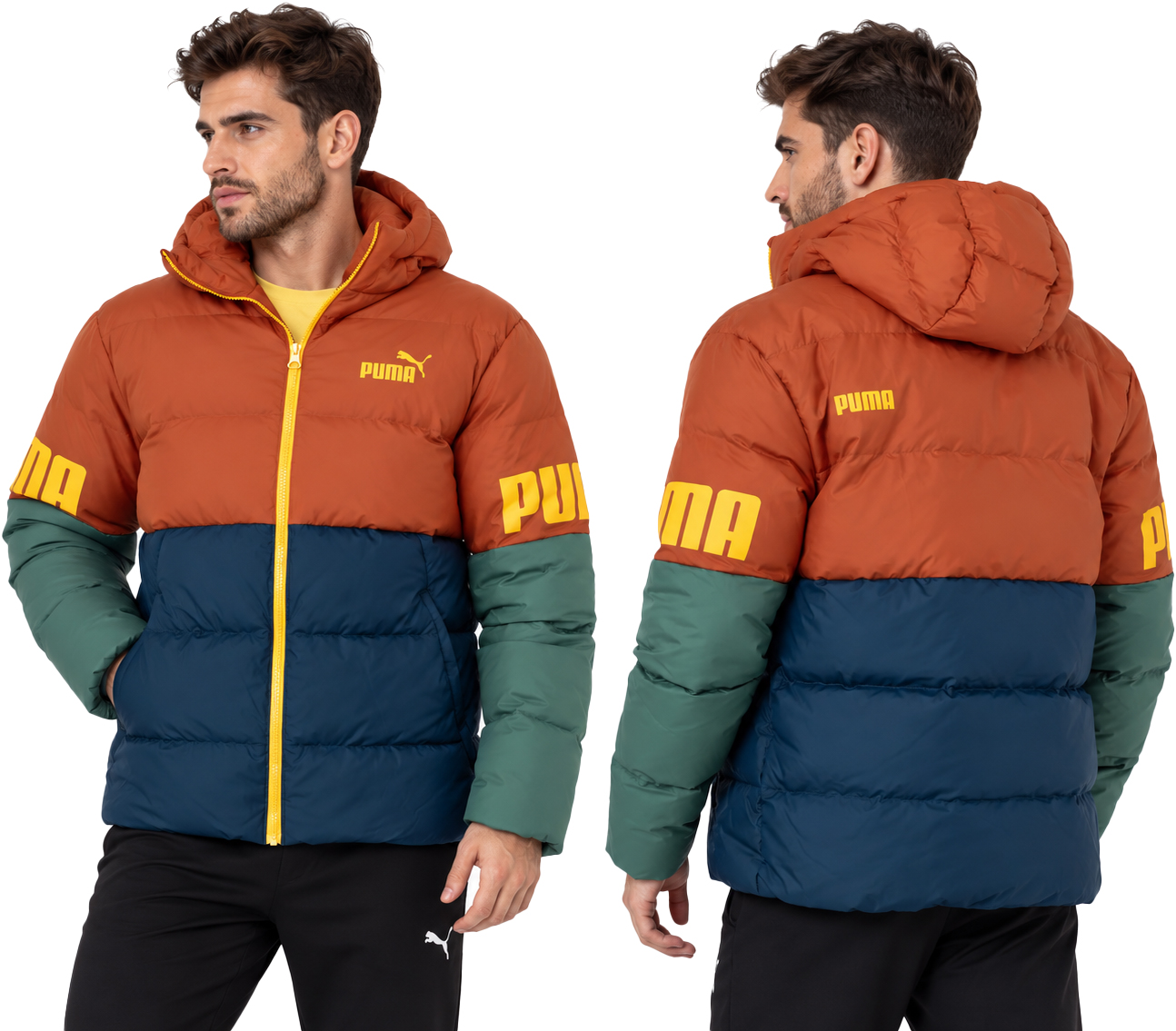 3231 Puma Pánská Zimní Péřová Bunda S Kapucí , Zahřívatelná 2XL