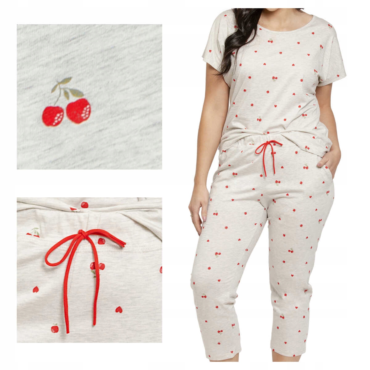 Taro Dámské pyžamo bavlna s krátkým rukávem Adele 3545 01 šedý melír L